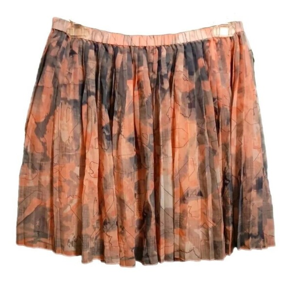 BCBGeneration Women Y2K Multicolor Mini Skirt Medium M Elastic Waist Pleated EUC - Picture 3 of 9